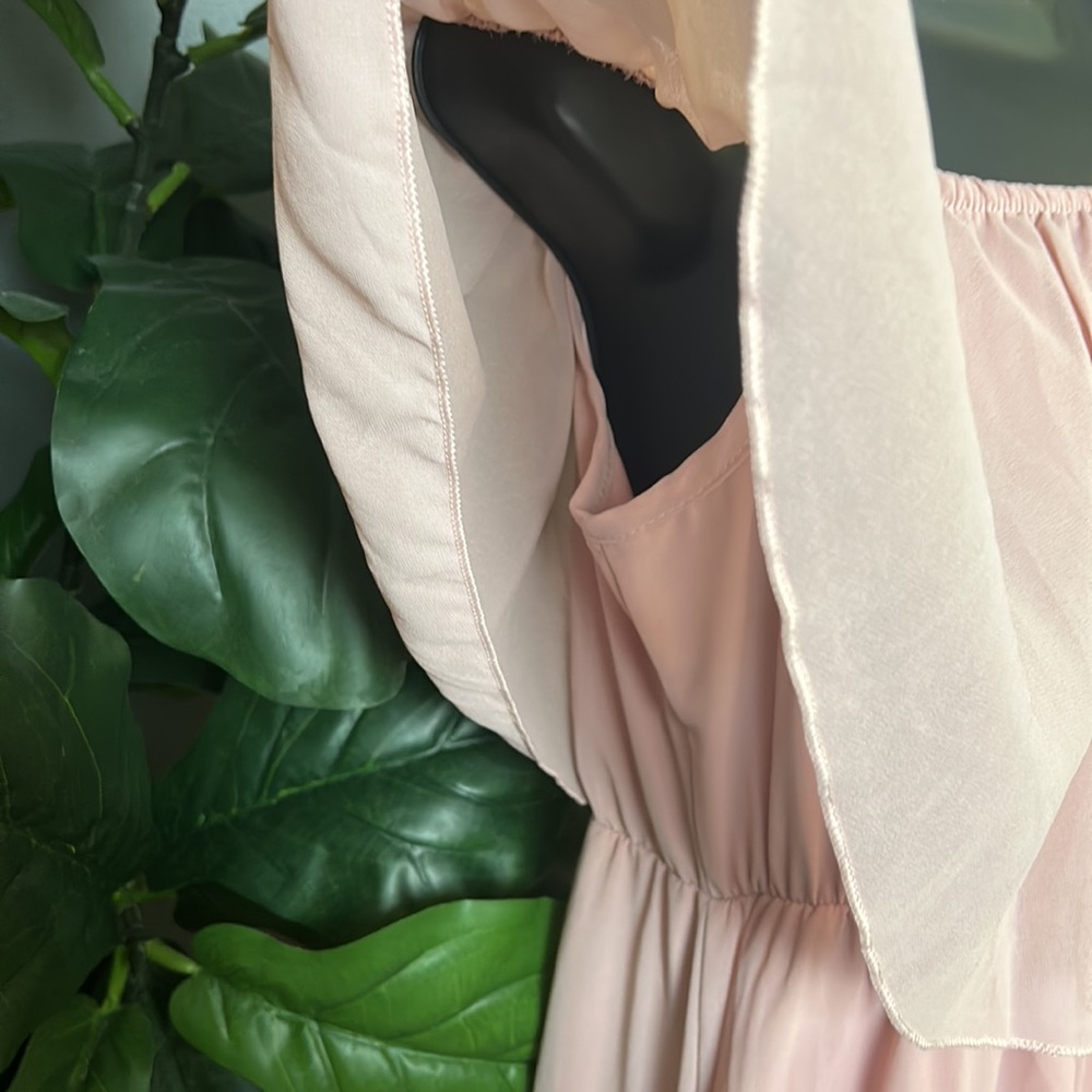 Vivinew Blush Pink On or Off Shoulder Maxi Dress - Picture 3 of 5